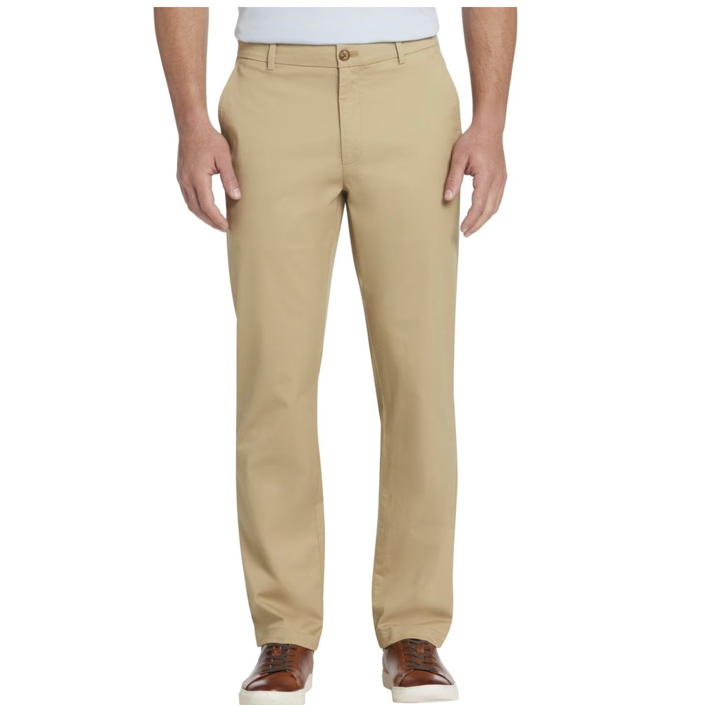 Joseph Abboud Chino Pants Mens 40x32 Tan Stretch Cotton Twill Casual Trousers